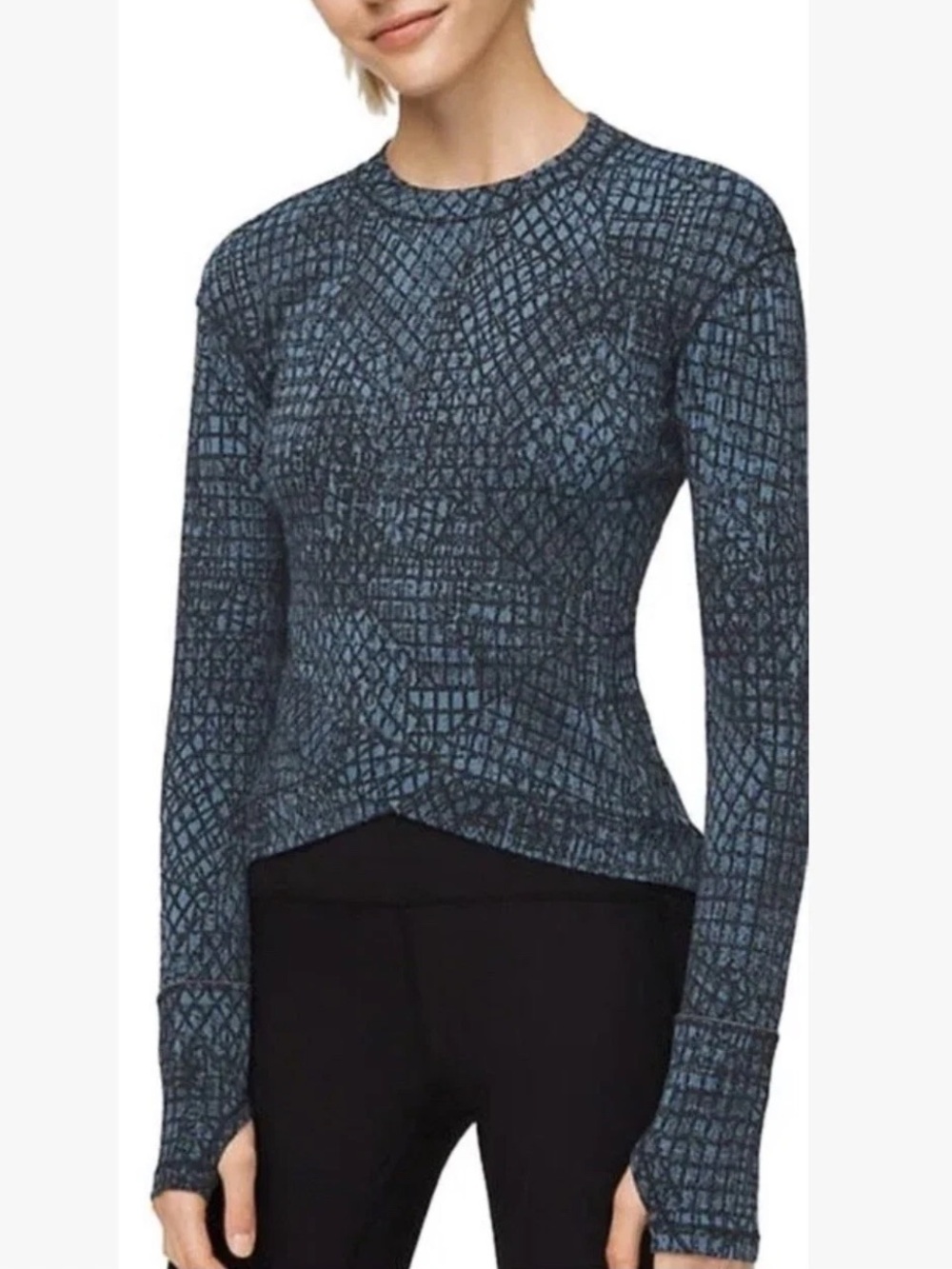 ·Lululemon· Close to Crossing Long Sleeve Top in Tectonic Jacquard Shipmate Sz S